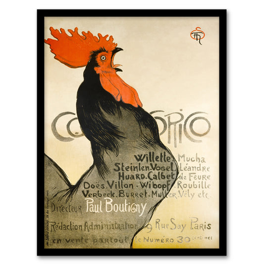Cocorico Vintage Magazine Advert Steinlen Framed Wall Art Print