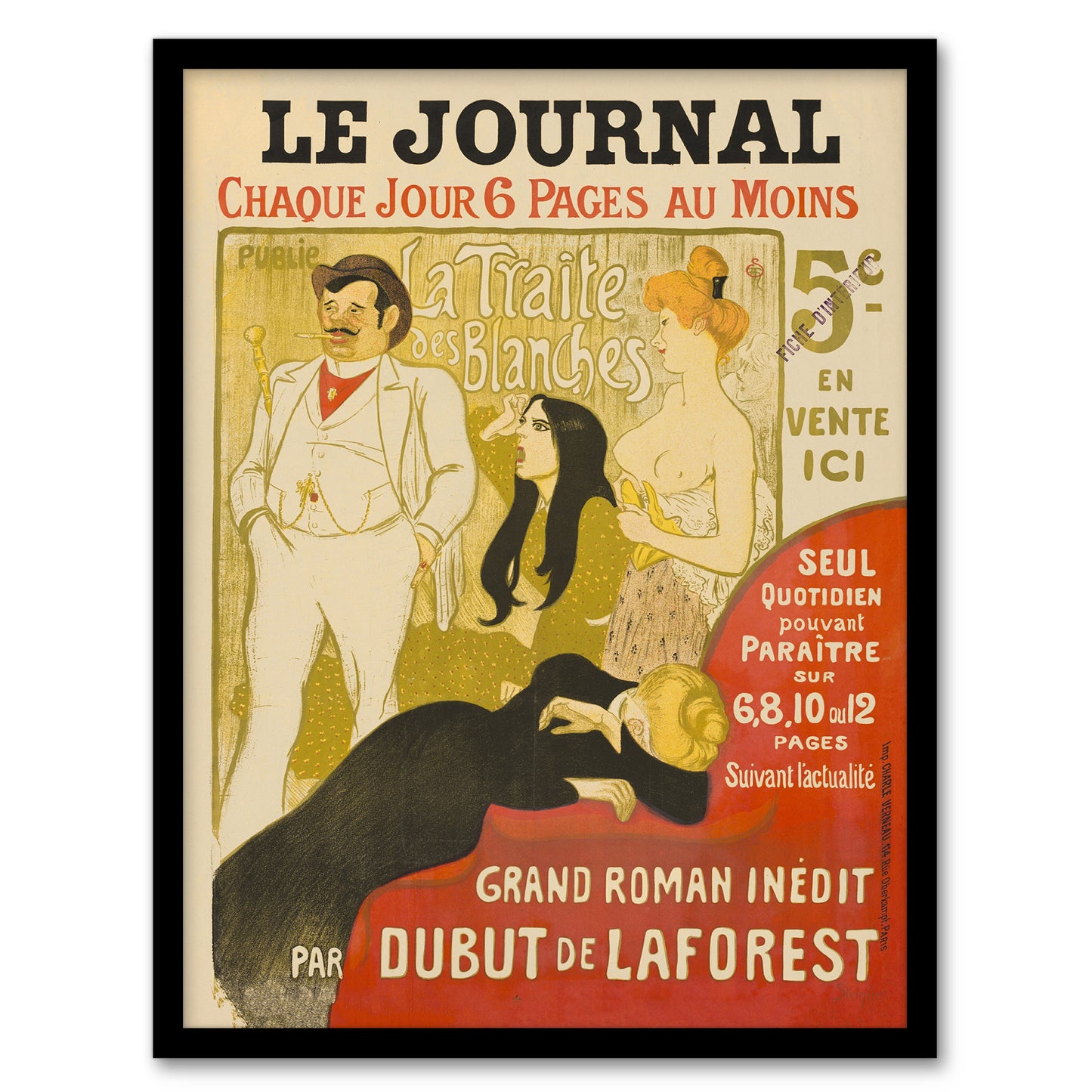 Journal Vintage Newspaper Magazine Cover Steinlen Framed Wall Art Print