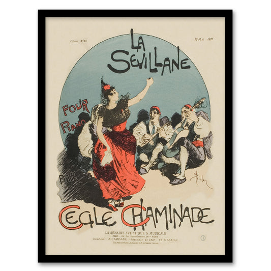 Overture Cover for Woman from Seville Steinlen Framed Wall Art Print