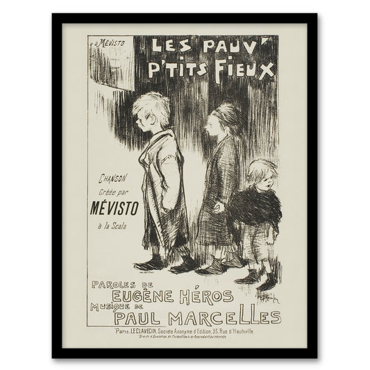 Poor Little Things Poster Sketch Steinlen Framed Wall Art Print