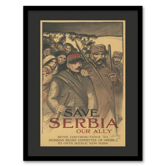 Save Serbia Our Ally WWI Propaganda Steinlen Framed Wall Art Print