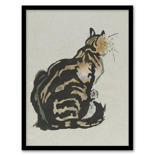 Sitting Cat Art Nouveau Painting Steinlen Framed Wall Art Print