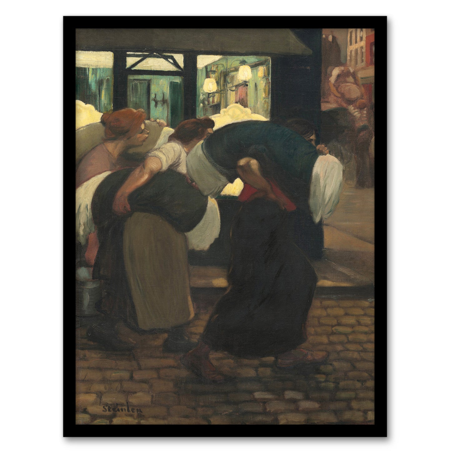 The Laundresses Oil Painting Steinlen Framed Wall Art Print