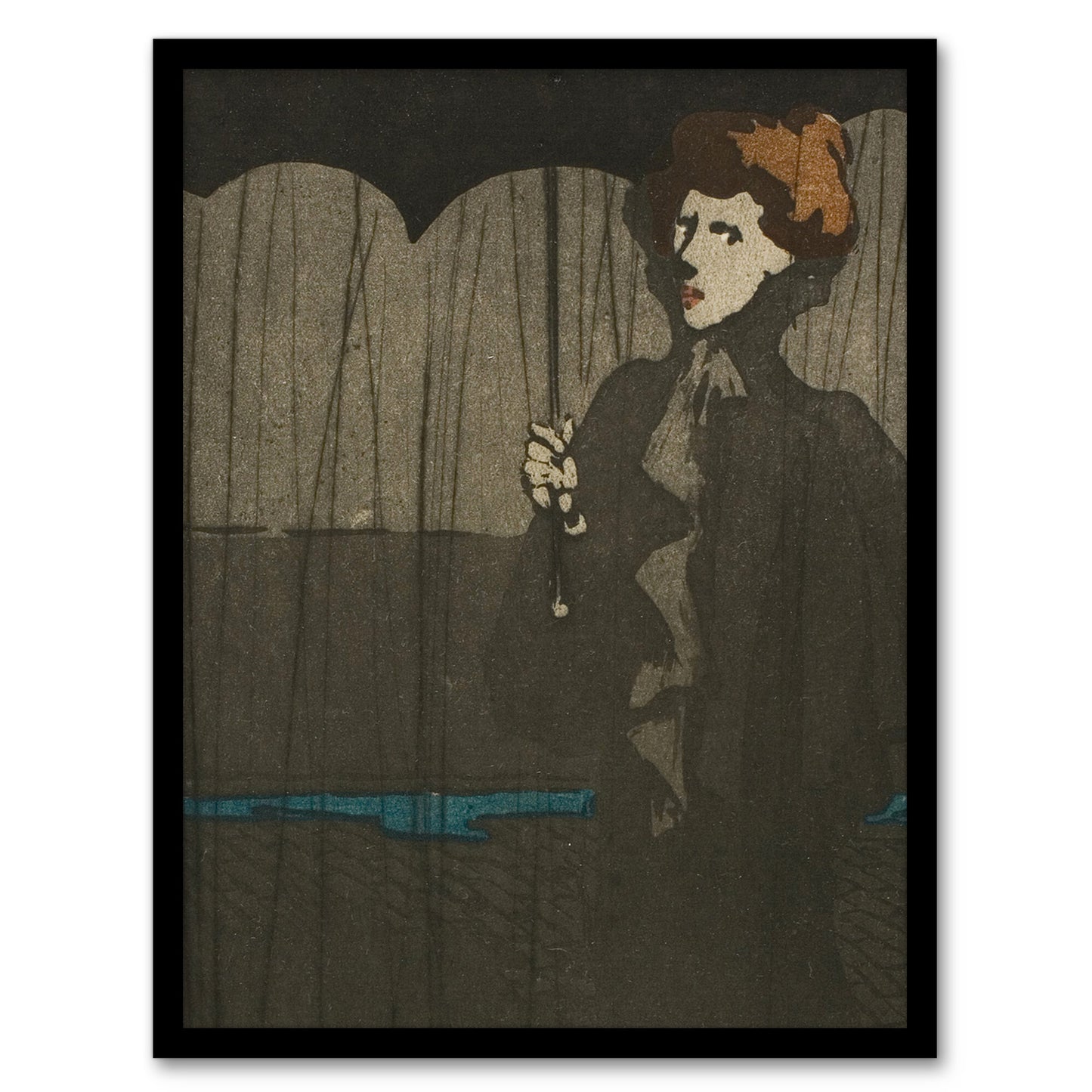 The Shower Art Nouveau Painting Steinlen Framed Wall Art Print