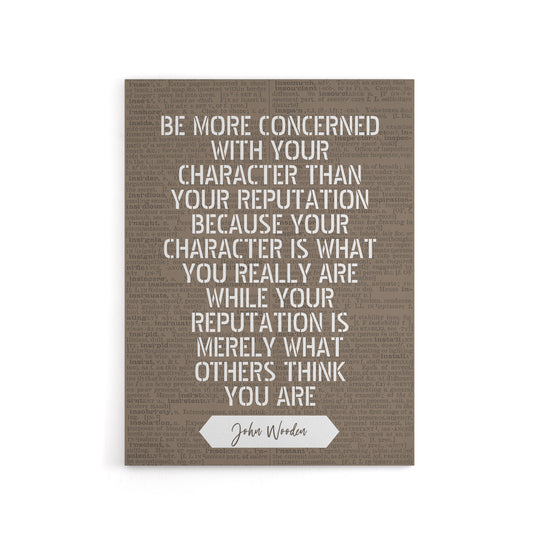 John Wooden Character Quote Canvas Wall Art Print