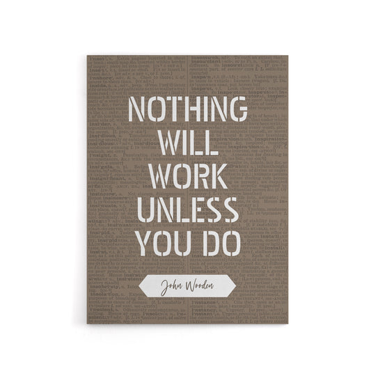 Basketball Quote John Wooden Nothing Works Canvas Wall Art Print