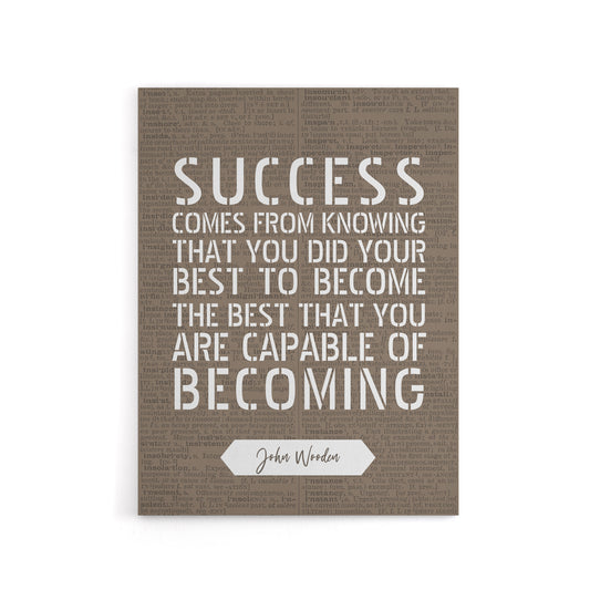 Basketball Quote John Wooden Success Your Best Canvas Wall Art Print