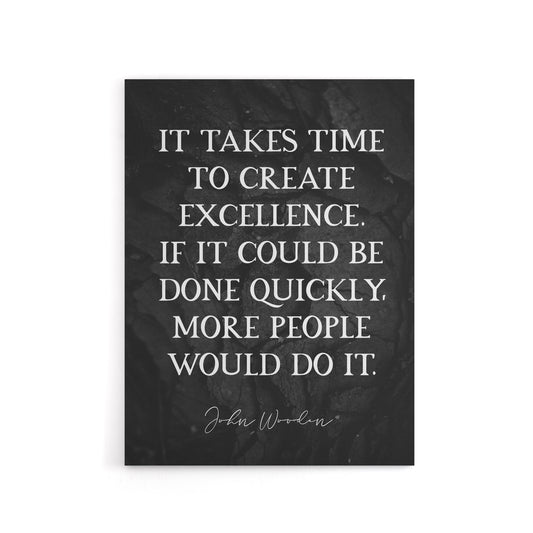 Basketball Quote John Wooden Excellence Canvas Wall Art Print