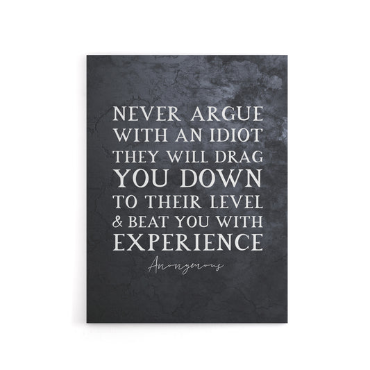 Inspirational Quote Never Argue Mark Twain Canvas Wall Art Print