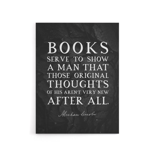Abraham Lincoln Books Slate Quote Canvas Wall Art Print