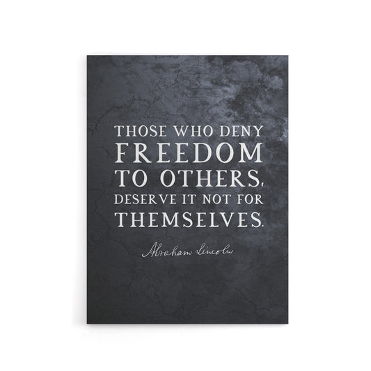 Abraham Lincoln Freedom Slate Quote Canvas Wall Art Print