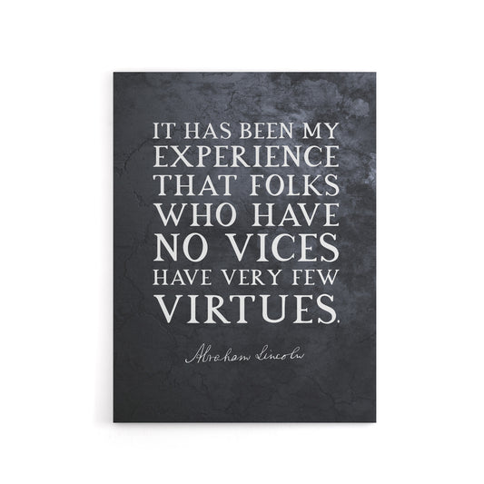 Abraham Lincoln Vices Virtues Quote Canvas Wall Art Print