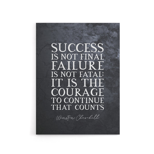 Winston Churchill Slate Quote Canvas Wall Art Print