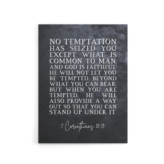 Corinthians 10 13 No be tempted Bible Quote Canvas Wall Art Print