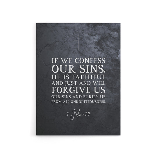 John 9 Forgive Us Our Sins Bible Quote Canvas Wall Art Print