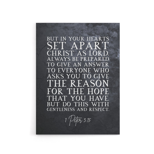 Peter 3 15 Set Apart Christ As Bible Quote Canvas Wall Art Print