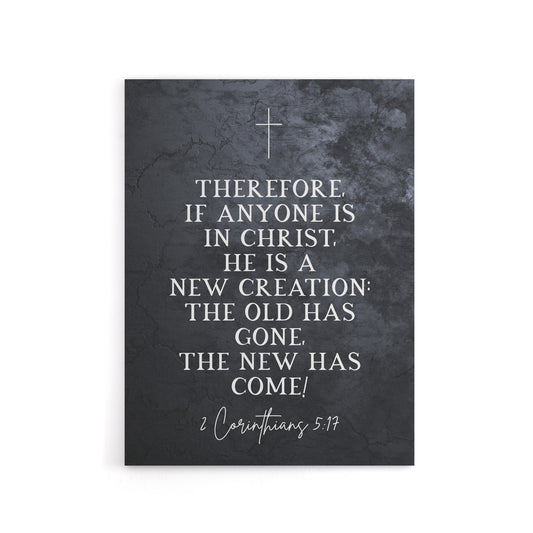 Corinthians 5 17 New Creation Bible Quote Canvas Wall Art Print