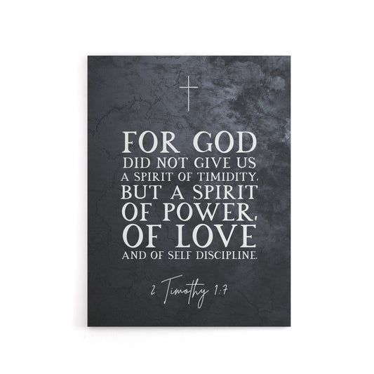 Timothy 1 7 Spirit Of Power Love Bible Quote Canvas Wall Art Print