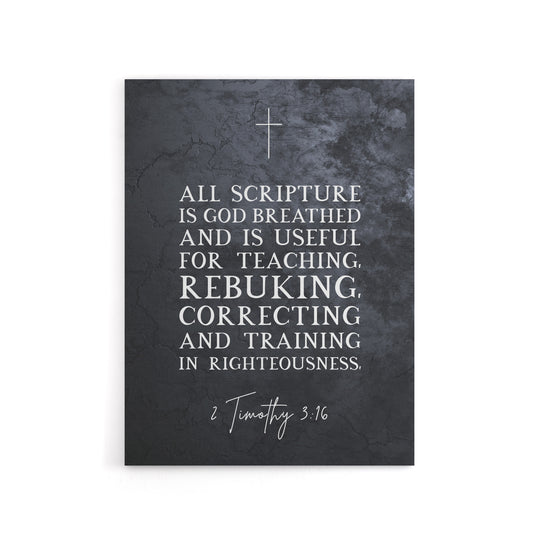 Timothy 3 16 All Scripture Is God Bible Quote Canvas Wall Art Print