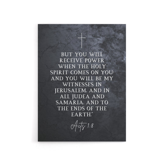 Acts 1 8 You Will Be My Witness Bible Quote Canvas Wall Art Print