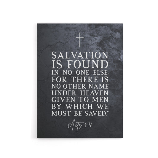 Acts 4 12 Salvation Found Jesus Bible Quote Canvas Wall Art Print