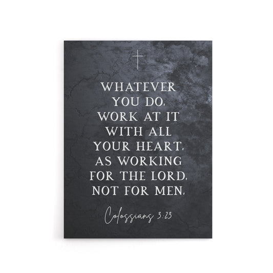Colossians 3 23 All Your Heart Bible Quote Canvas Wall Art Print