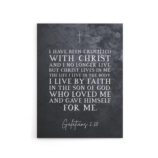 Galatians 2 20 Christ Lives In Me Bible Quote Canvas Wall Art Print