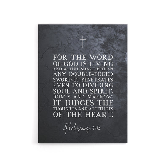 Hebrews 4 12 The Word Of God Bible Quote Canvas Wall Art Print