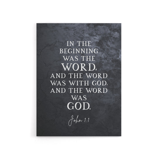 John 1 The Word Was God Christian Bible Quote Canvas Wall Art Print