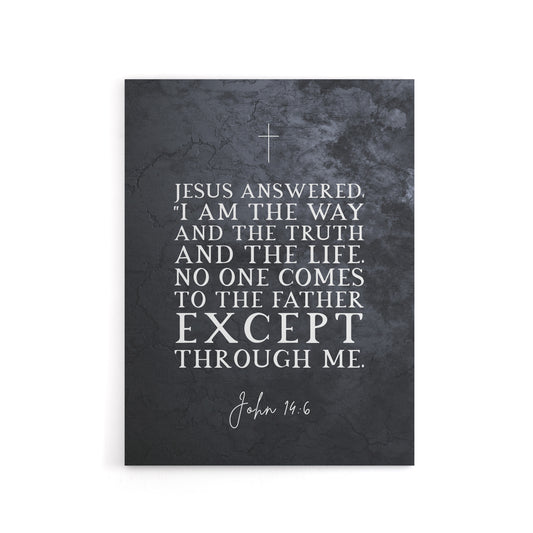 John 14 6 Jesus I Am The Way Truth Bible Quote Canvas Wall Art Print