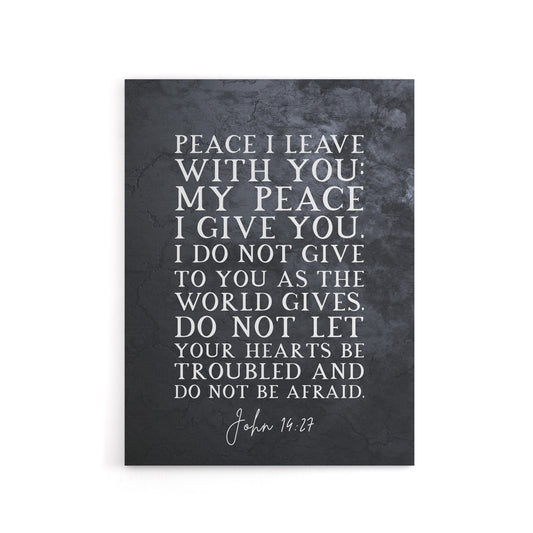John 14 27 Peace I Leave With You Bible Quote Canvas Wall Art Print