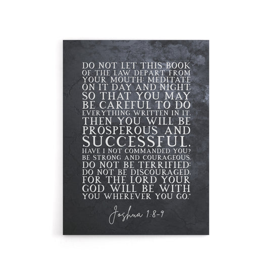 Joshua 1 8 9 Be Strong And Bible Quote Canvas Wall Art Print