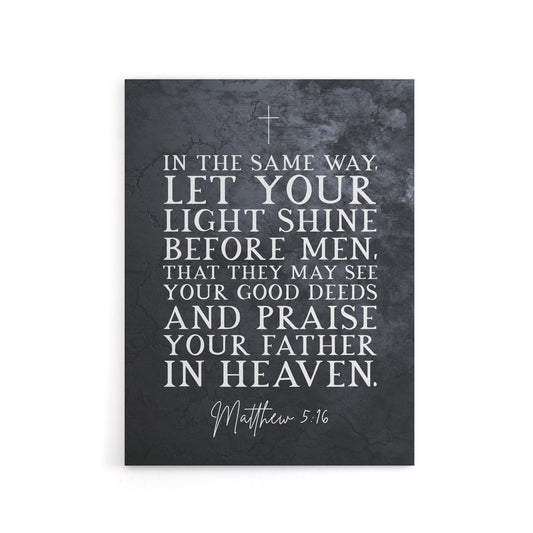 Matthew 5 16 Let Your Light Shine Bible Quote Canvas Wall Art Print