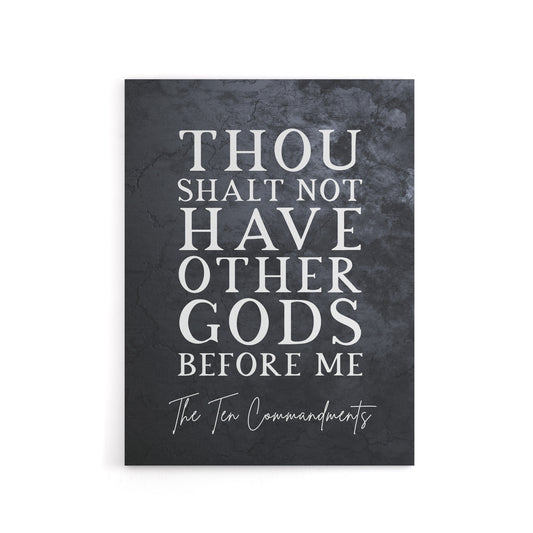 Ten Commandments No Other Gods Bible Quote Canvas Wall Art Print