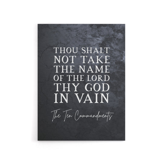 Ten Commandments Not In Vain Bible Quote Canvas Wall Art Print