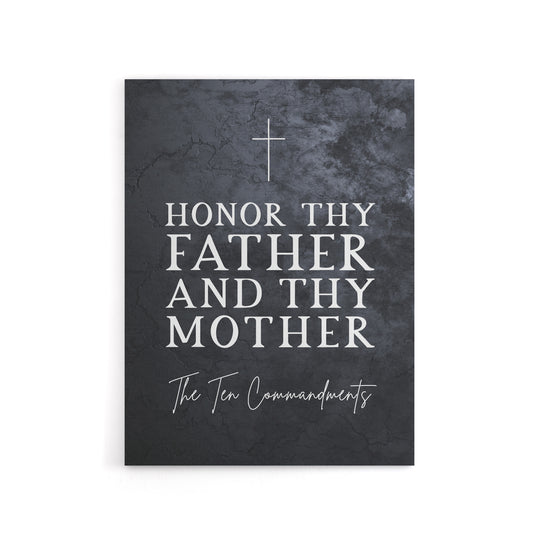 Ten Commandments Honor Parents Bible Quote Canvas Wall Art Print