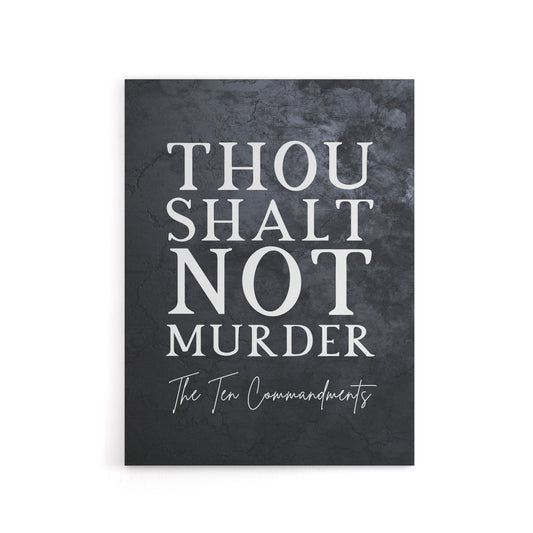 Ten Commandments Shalt Not Kill Bible Quote Canvas Wall Art Print