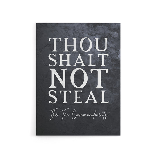 Ten Commandments Shalt Not Steal Bible Quote Canvas Wall Art Print