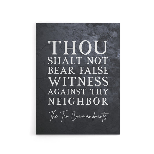 Ten Commandments False Witness Bible Quote Canvas Wall Art Print