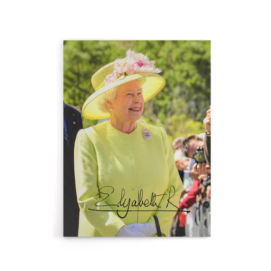 Queen Elizabeth II Signature Canvas Wall Art Print