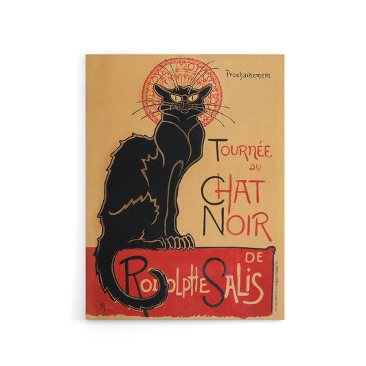 French Vintage Advert Chat Noir Black Cat Canvas Wall Art Print