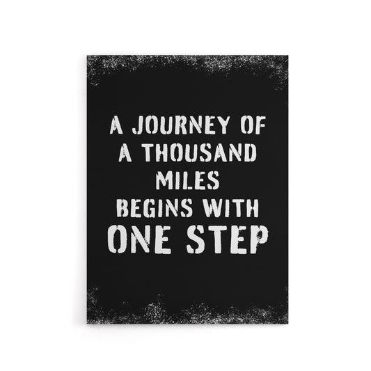 Begins With One Step Motivational Quote Canvas Wall Art Print