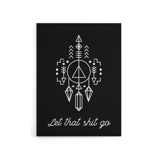 Funny Bathroom Decor Let That Shit Go Canvas Wall Art Print