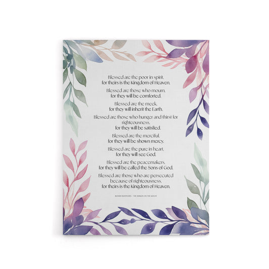 Beatitudes Sermon Of The Mount Jesus Canvas Wall Art Print