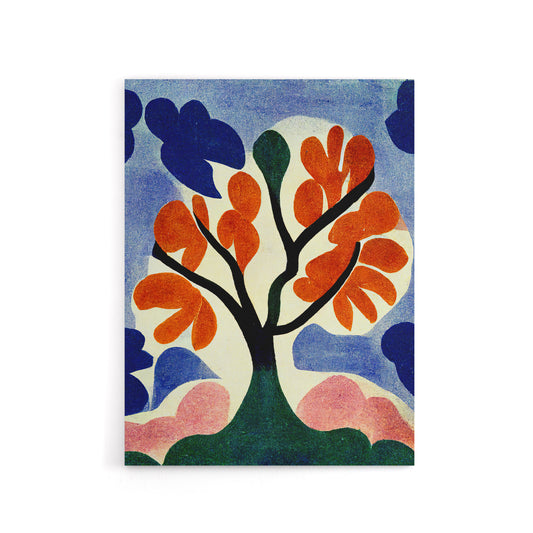 Abstract Autumn Tree Canvas Wall Art Print