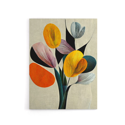 Abstract Flower Bouquet Floral Canvas Wall Art Print