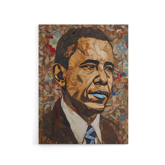 Barack Obama Collage Art Portrait Canvas Wall Art Print