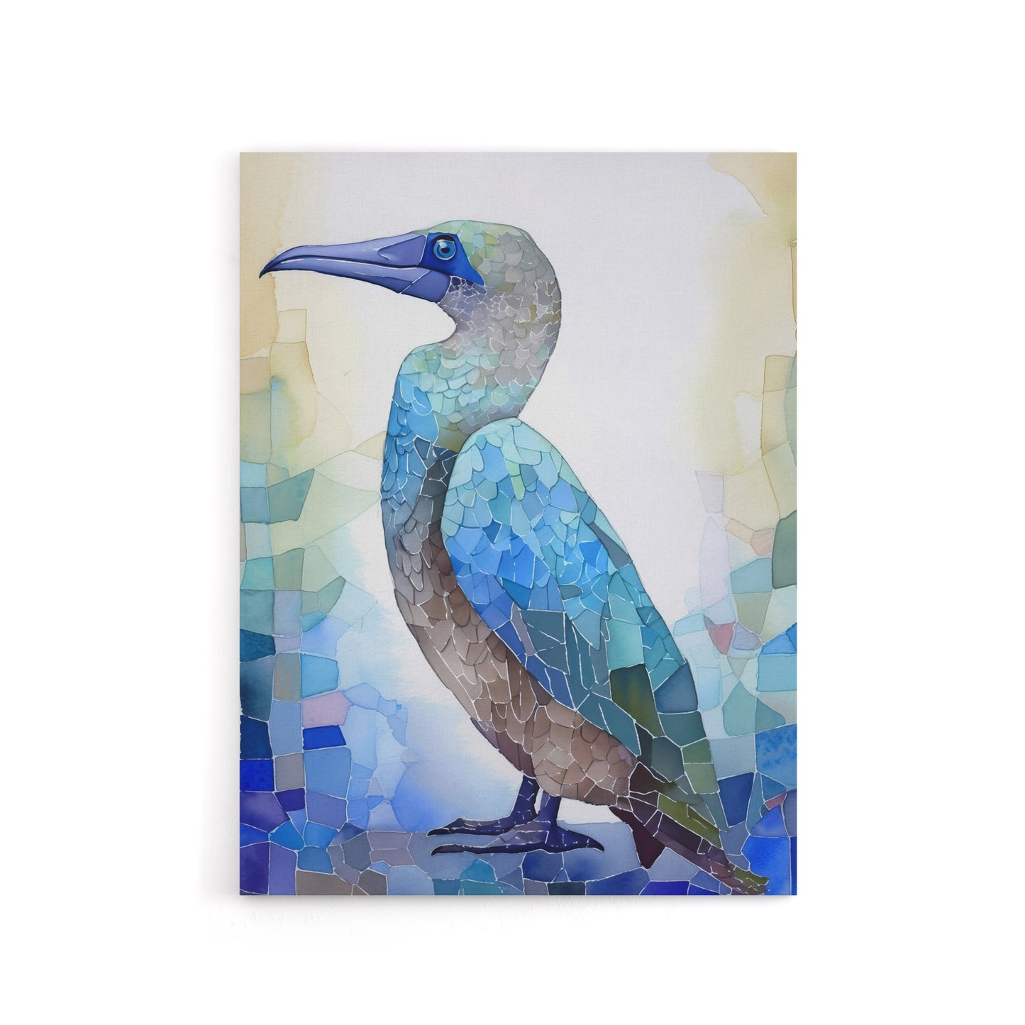 Blue Footed Booby Bird Collage Canvas Wall Art Print
