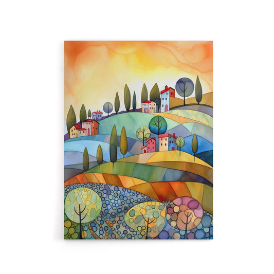 Italian Countryside Landscape Canvas Wall Art Print