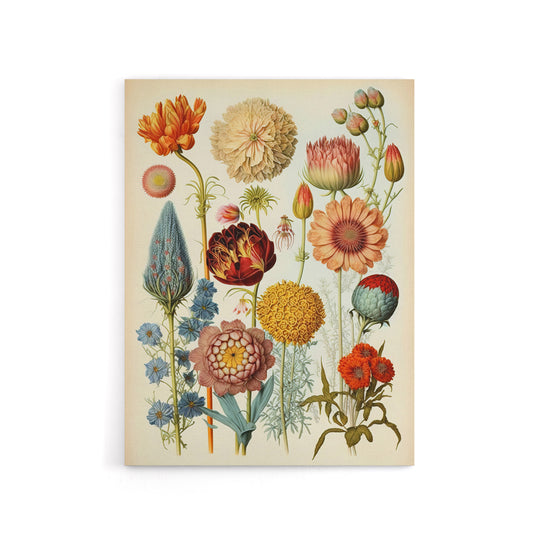 Vintage Botanical Flowers Haeckel Inspired Canvas Wall Art Print